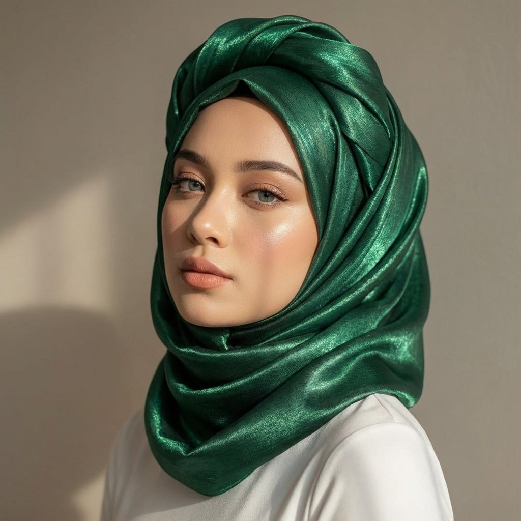Premium Bottle Green Hijab – 2.50 Meter Elegant Modest Scarf for Daily & Occasion Wear