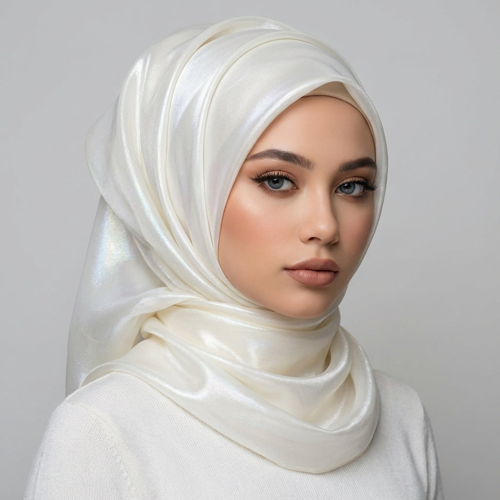 Premium Off White Hijab – 2.50 Meter Elegant Modest Scarf for Daily & Occasion Wear