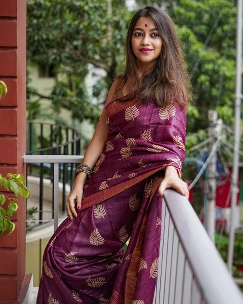 Sky Charm Banarasi Soft Silk Saree with Colorful Prints & Copper Zari – Colour 6