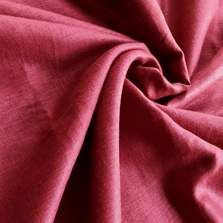 Wine Maroon Premium Linen Fabric for Kurti, Blouse & Dress Material | Soft Breathable Linen Cloth