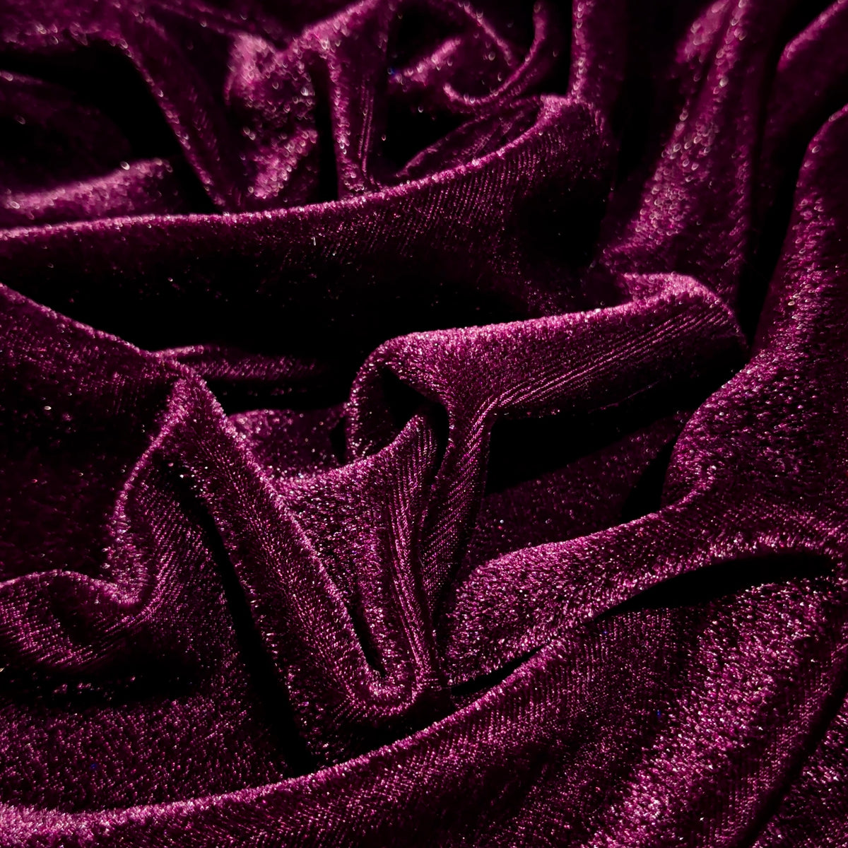 Solid Velvet Fabric for Blouse – Plain Unstitched Velvet Cloth – Wine – 1 Meter