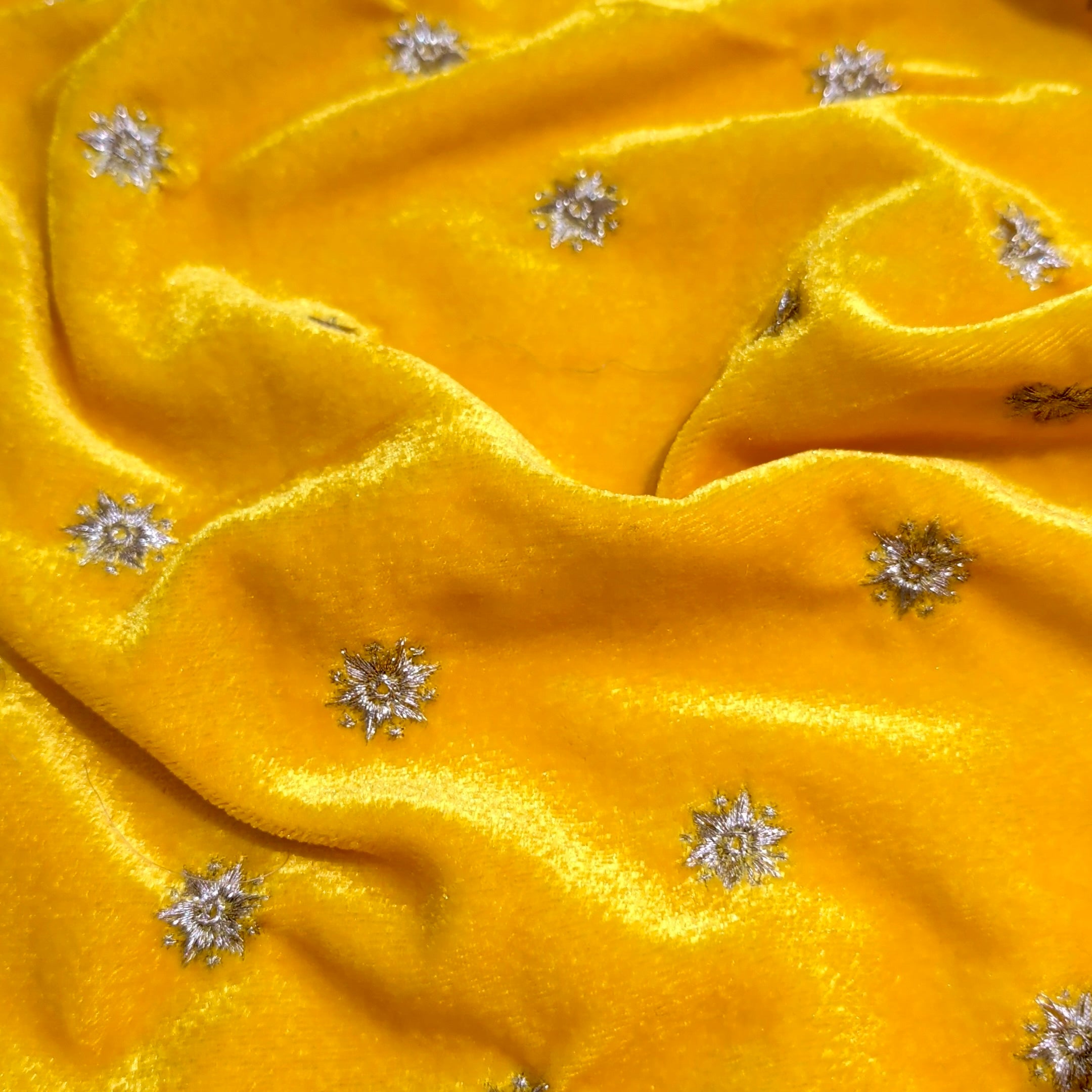 Star Butti Embroidery Fabric 1 Meter | Premium Designer Embroidered Cloth for Kurti, Blouse & Craft Use
