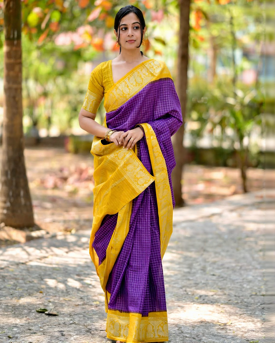 Banarasi soft silk saree colour 3 with gold zari weaving by DCPL"
