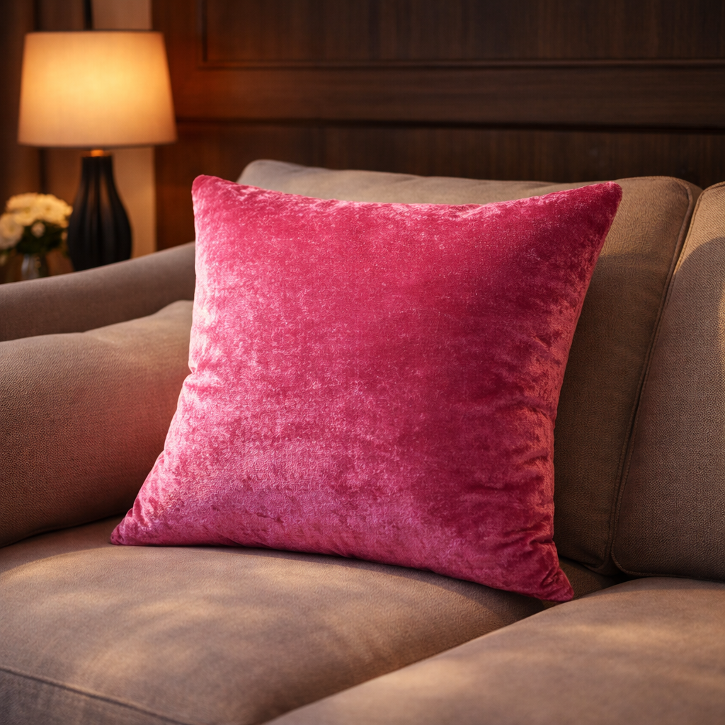 Baby Pink Velvet Cushion | Soft Luxury Decorative Cushion