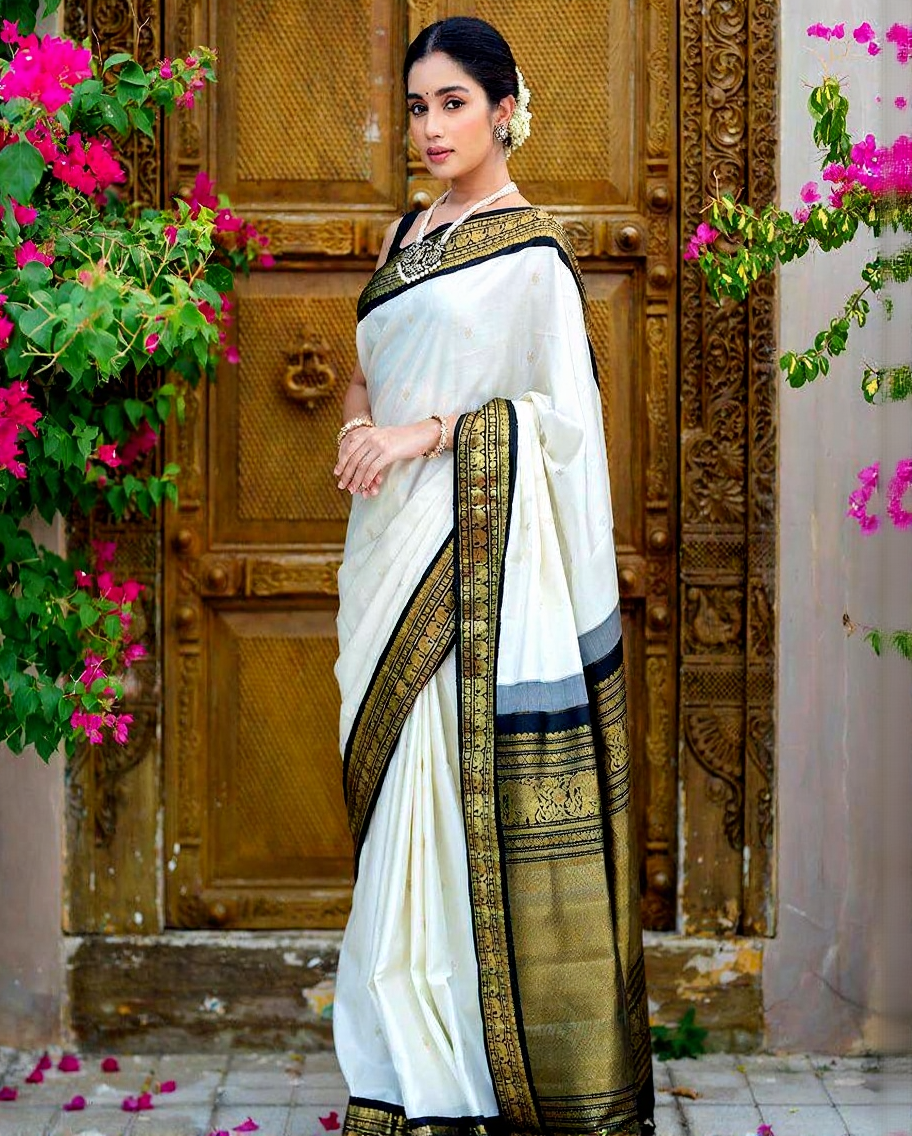 Eternal Elegance Banarasi Soft Silk Saree Gold Zari