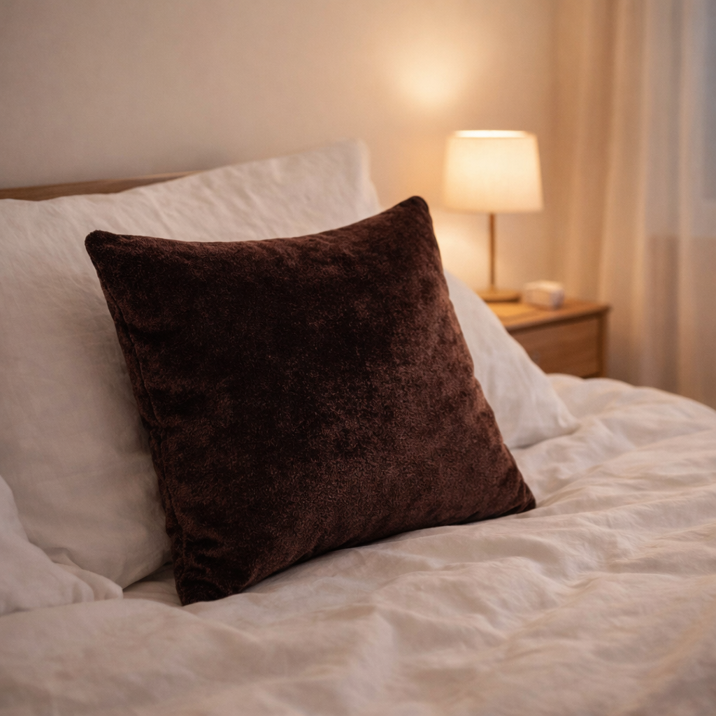 Coffee Velvet Cushion | Warm Elegant Decorative Cushion