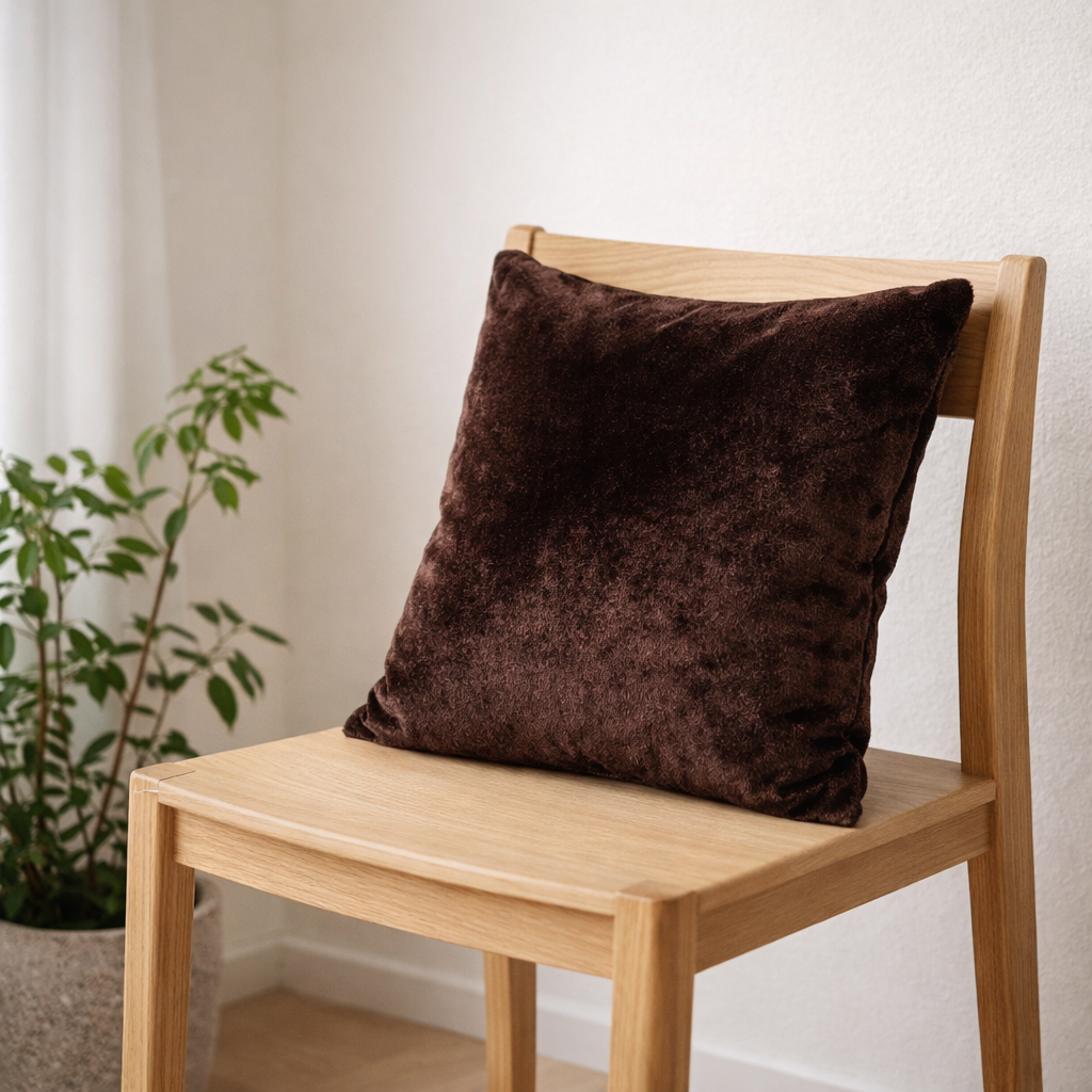 Coffee Velvet Cushion | Warm Elegant Decorative Cushion