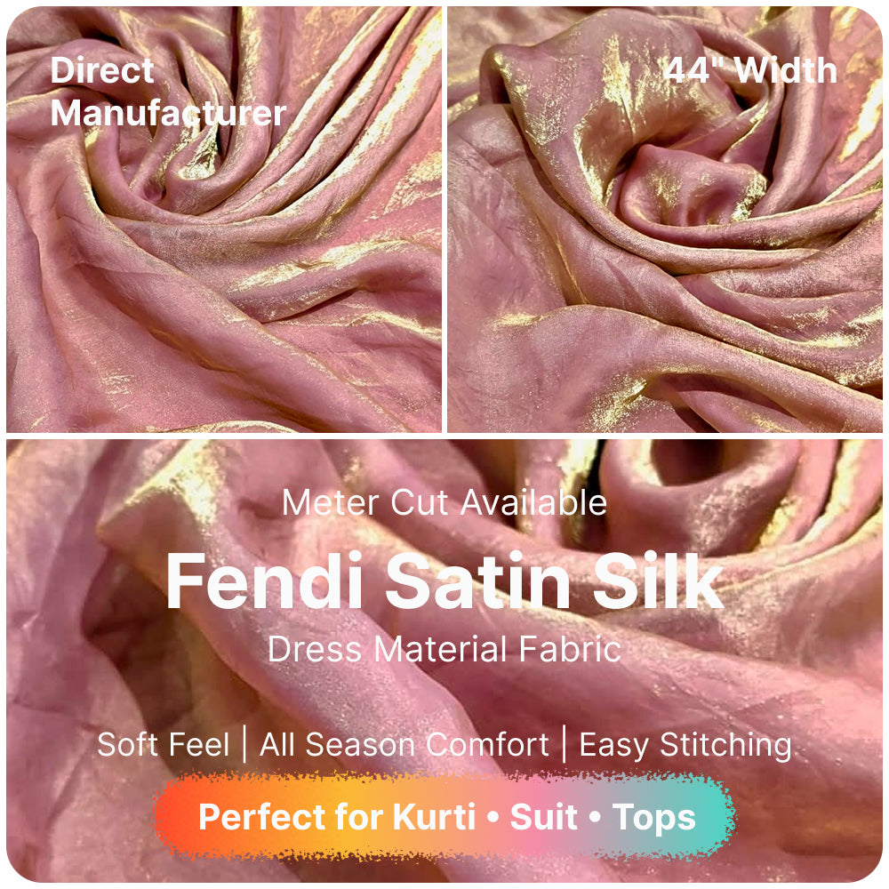 Premium Fandy Satin Fabric Soft Smooth Shiny Satin Cloth for Dress Blouse Kurti Saree Craft Fabric