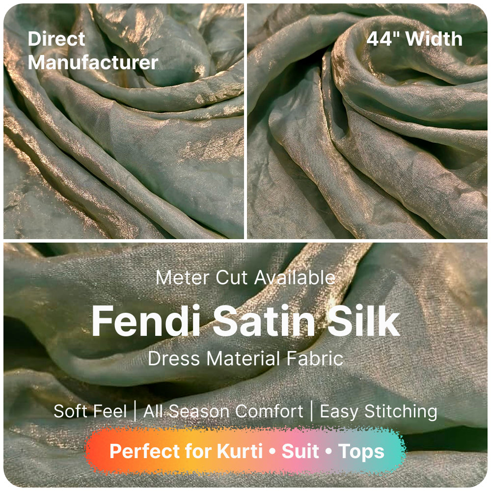 Premium Fandy Satin Fabric Soft Smooth Shiny Satin Cloth for Dress Blouse Kurti Saree Craft Fabric