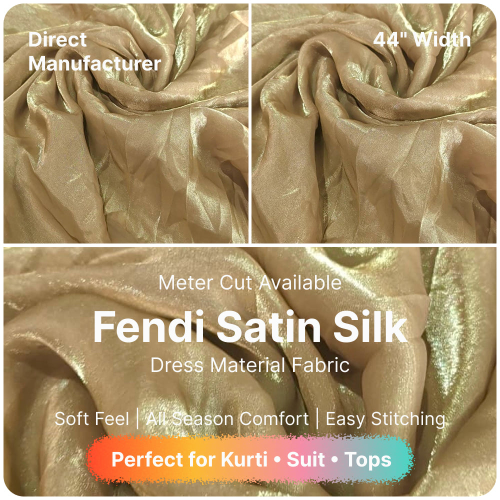 Beige Nude Cream Fandi Fabric – Soft Lightweight Plain Fabric for Kurti, Gown & Designer Dresses
