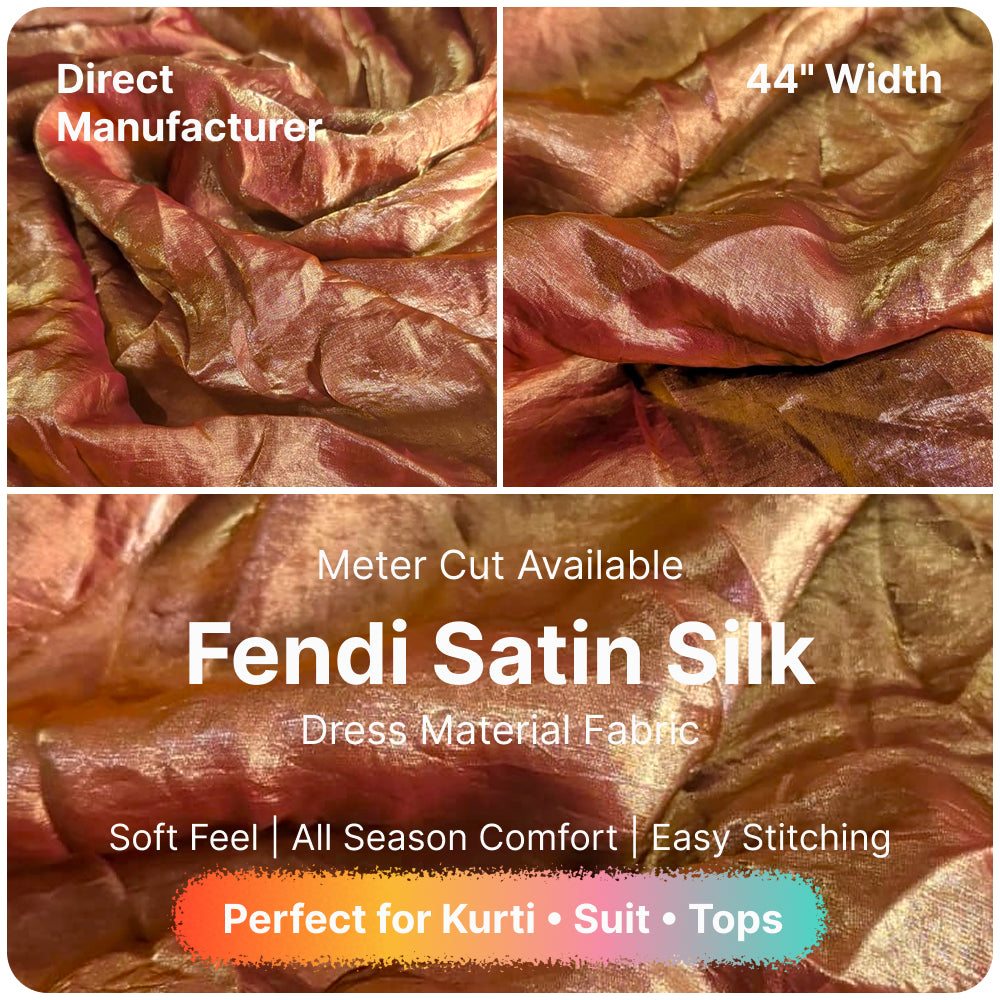 Premium Fandy Satin Fabric Soft Smooth Shiny Satin Cloth for Dress Blouse Kurti Saree Craft Fabric