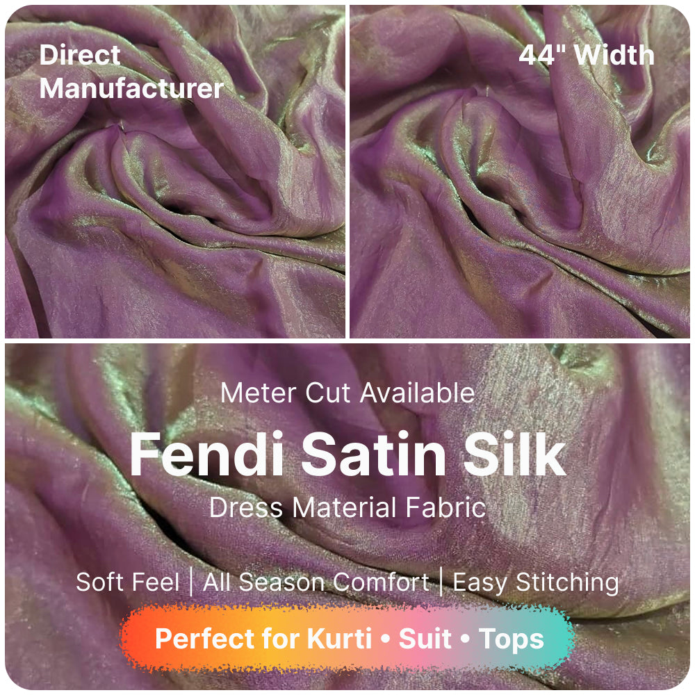 Orchid Purple Fandi Fabric – Soft Lightweight Plain Fabric for Kurti, Gown & Designer Dresses