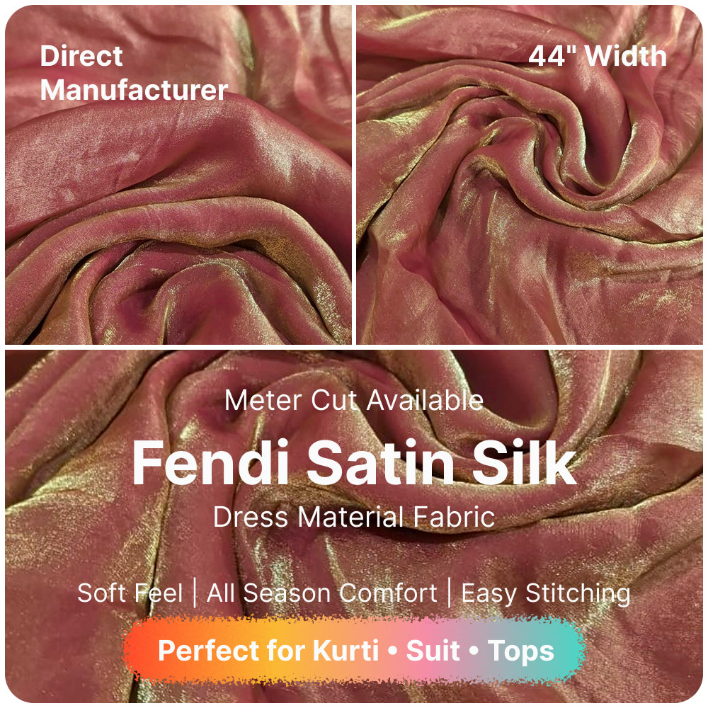 Rosewood Brown Fandi Fabric – Soft Lightweight Plain Fabric for Kurti, Gown & Designer Dresses