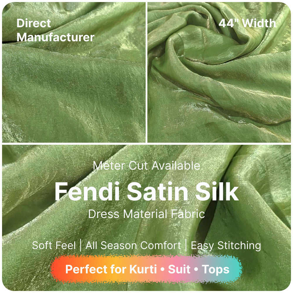 Premium Fandy Satin Fabric Soft Smooth Shiny Satin Cloth for Dress Blouse Kurti Saree Craft Fabric