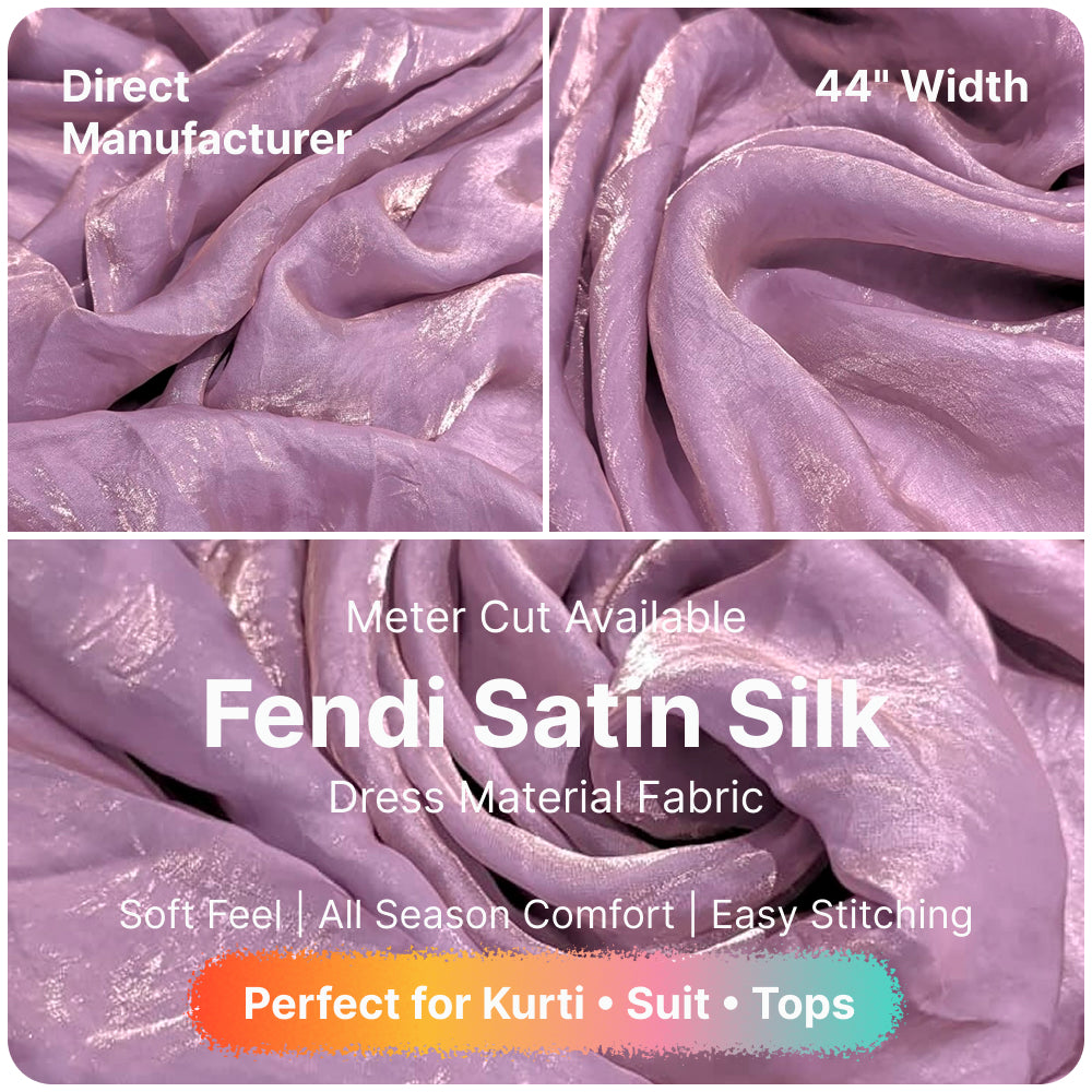 Premium Fandy Satin Fabric Soft Smooth Shiny Satin Cloth for Dress Blouse Kurti Saree Craft Fabric