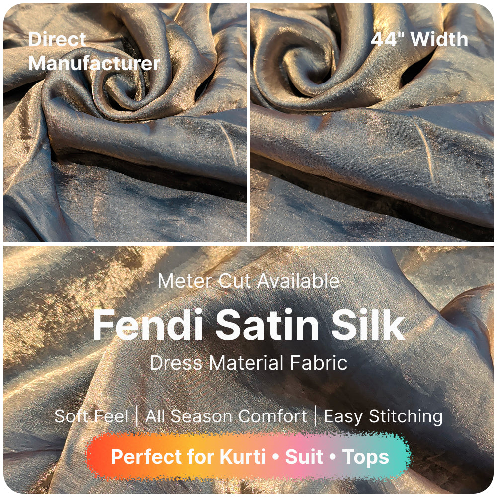 Smoky Heavy Blue Fandi Fabric – Soft Lightweight Plain Fabric for Kurti, Gown & Designer Dresses
