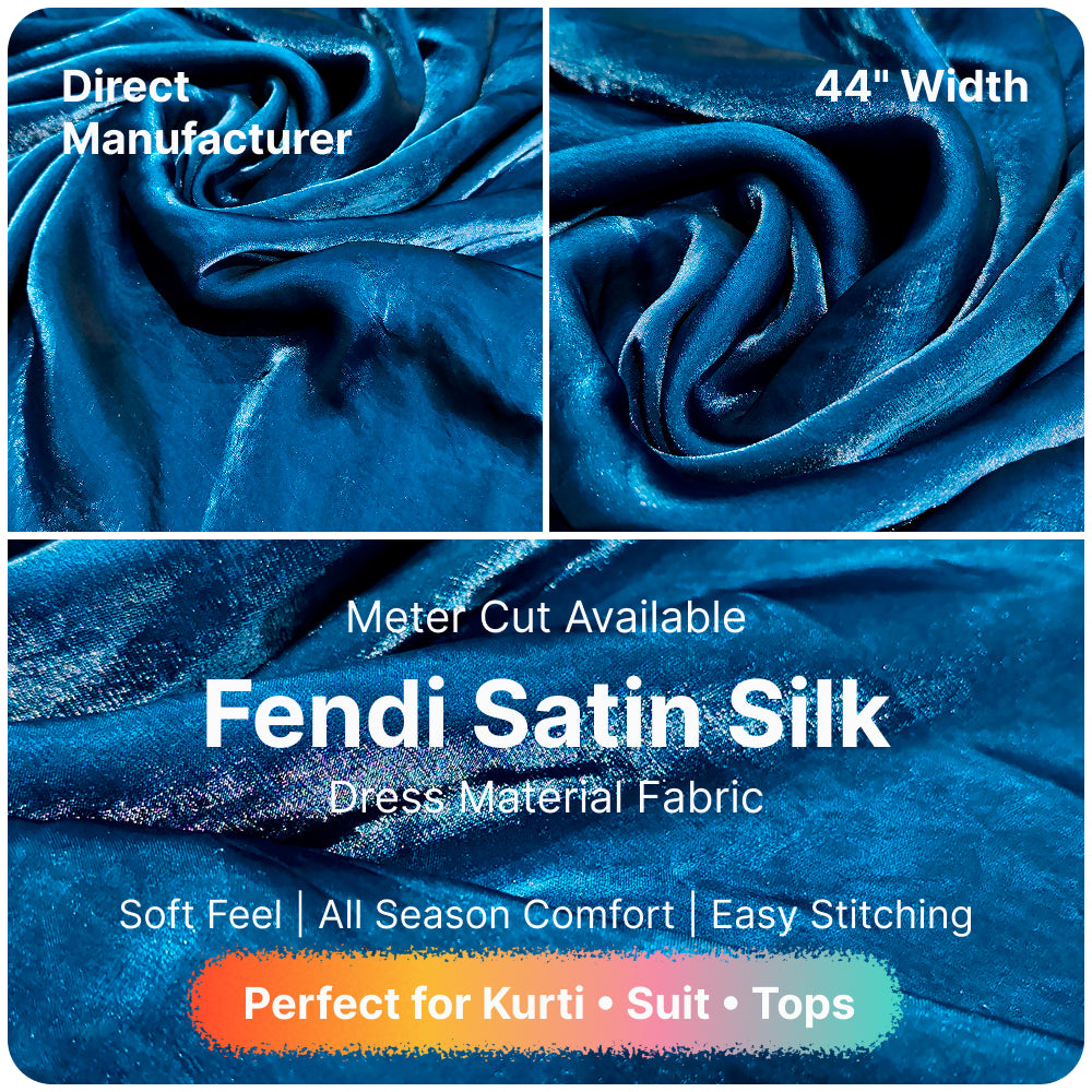 Premium Fandy Satin Fabric Soft Smooth Shiny Satin Cloth for Dress Blouse Kurti Saree Craft Fabric