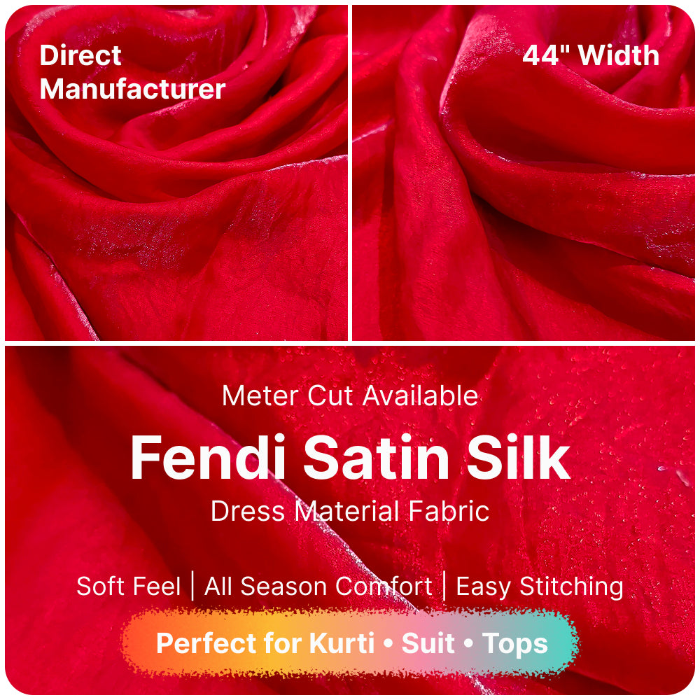 Premium Fandy Satin Fabric Soft Smooth Shiny Satin Cloth for Dress Blouse Kurti Saree Craft Fabric