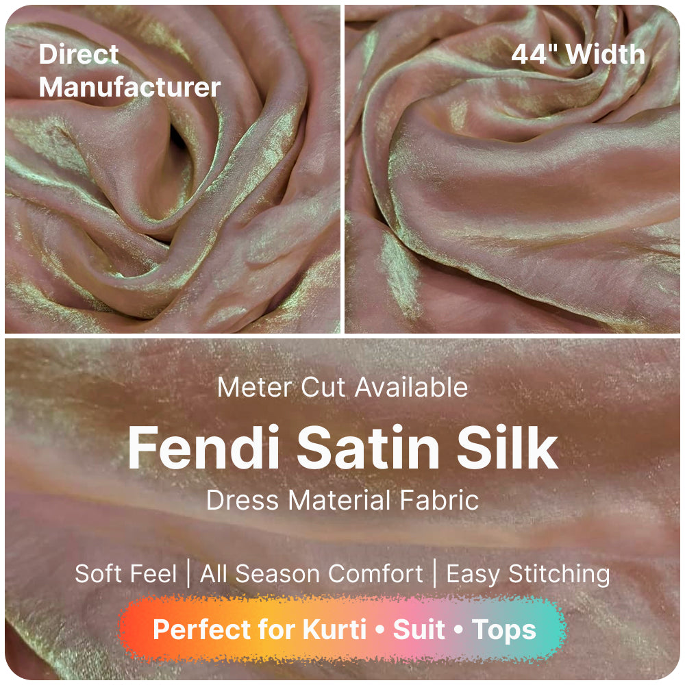 Baby Peach Pink Fandi Fabric – Soft Lightweight Plain Fabric for Kurti, Gown & Designer Dresses