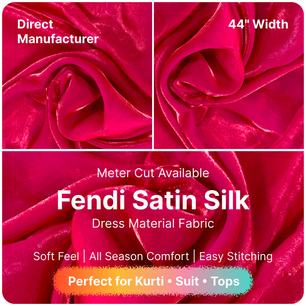 Dark Magenta Fandi Fabric – Soft Lightweight Plain Fabric for Kurti, Gown & Designer Dresses
