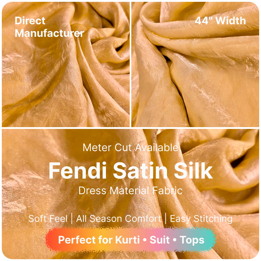 Lemon Yellow Fandi Fabric – Soft Lightweight Plain Fabric for Kurti, Gown & Designer Dresses