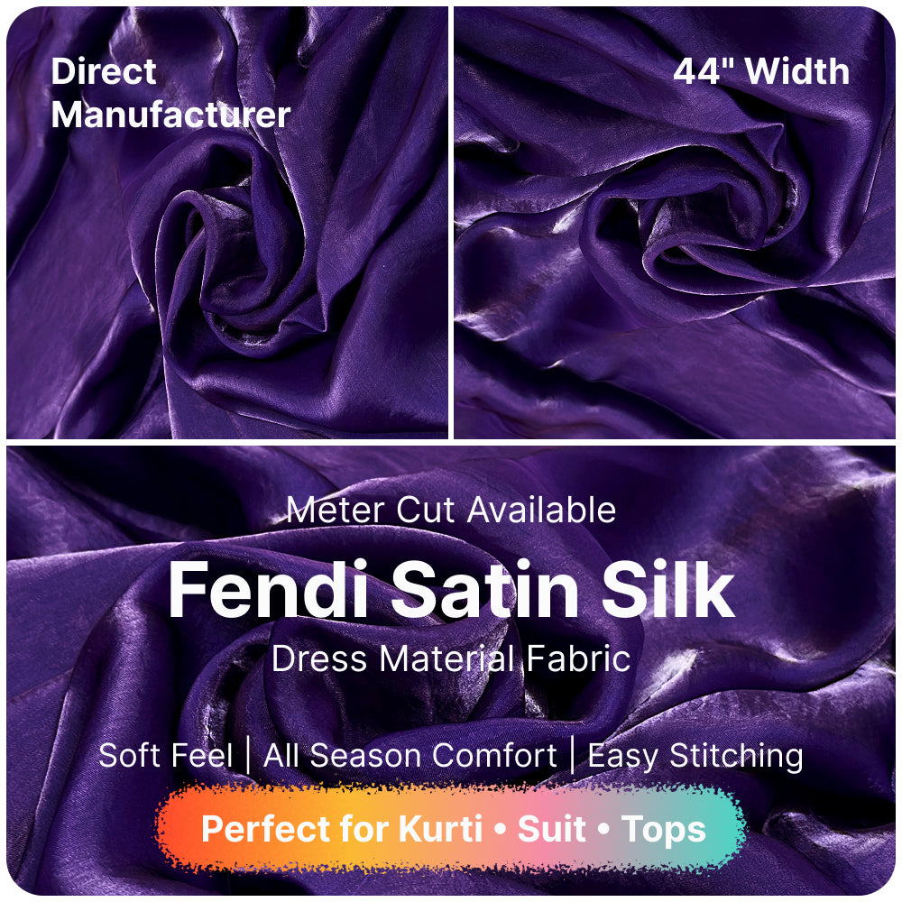 Premium Fandy Satin Fabric Soft Smooth Shiny Satin Cloth for Dress Blouse Kurti Saree Craft Fabric