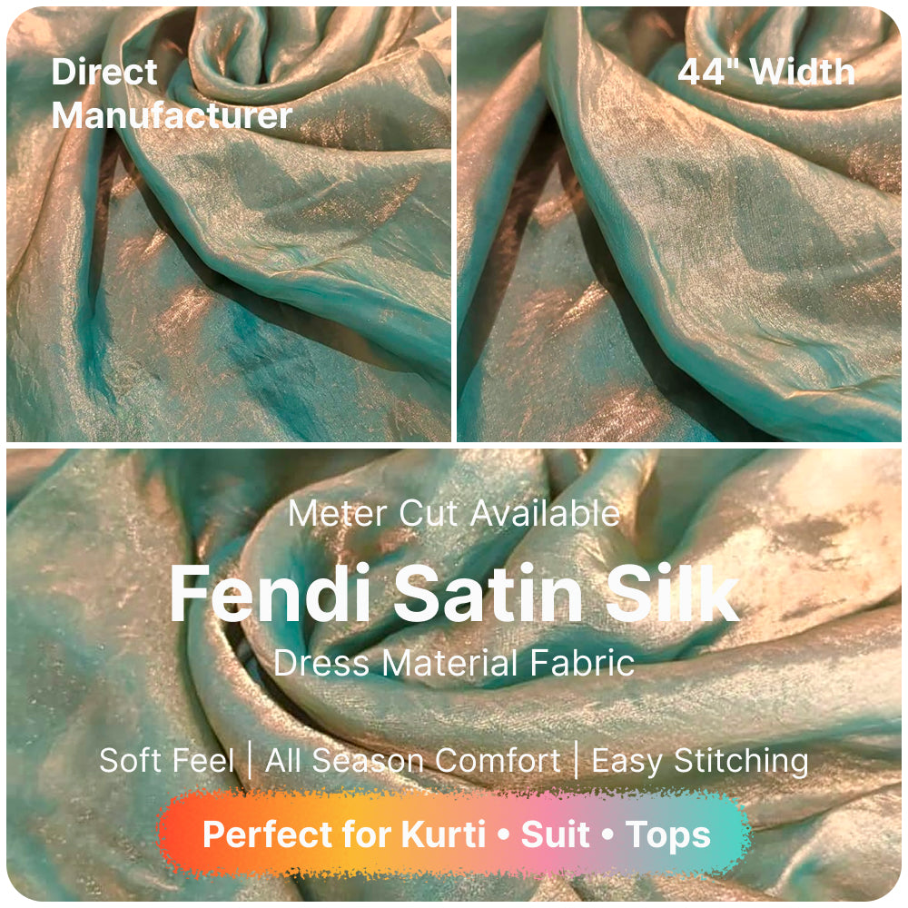 Premium Fandy Satin Fabric Soft Smooth Shiny Satin Cloth for Dress Blouse Kurti Saree Craft Fabric
