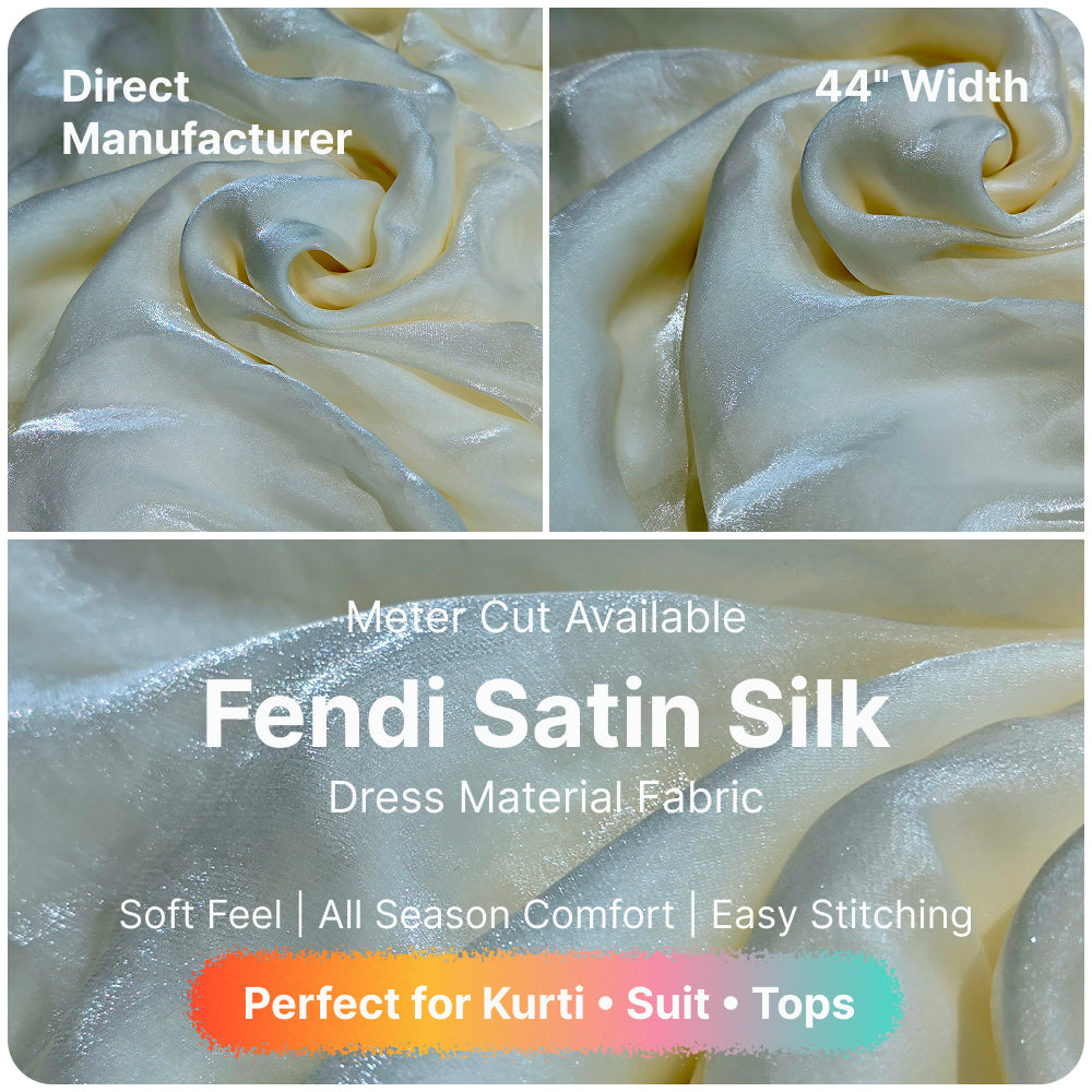 Premium Fandy Satin Fabric Soft Smooth Shiny Satin Cloth for Dress Blouse Kurti Saree Craft Fabric