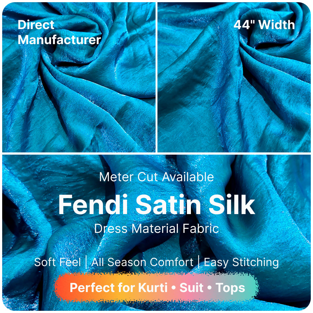 Premium Fandy Satin Fabric Soft Smooth Shiny Satin Cloth for Dress Blouse Kurti Saree Craft Fabric