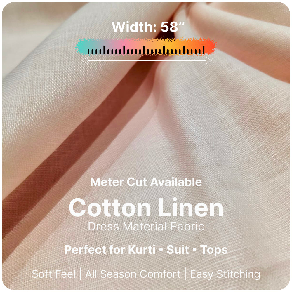 Premium Blush Pink Linen Fabric for Kurti Shirt and Dress | Soft Breathable Plain Linen Cloth | Boutique Quality Fabric