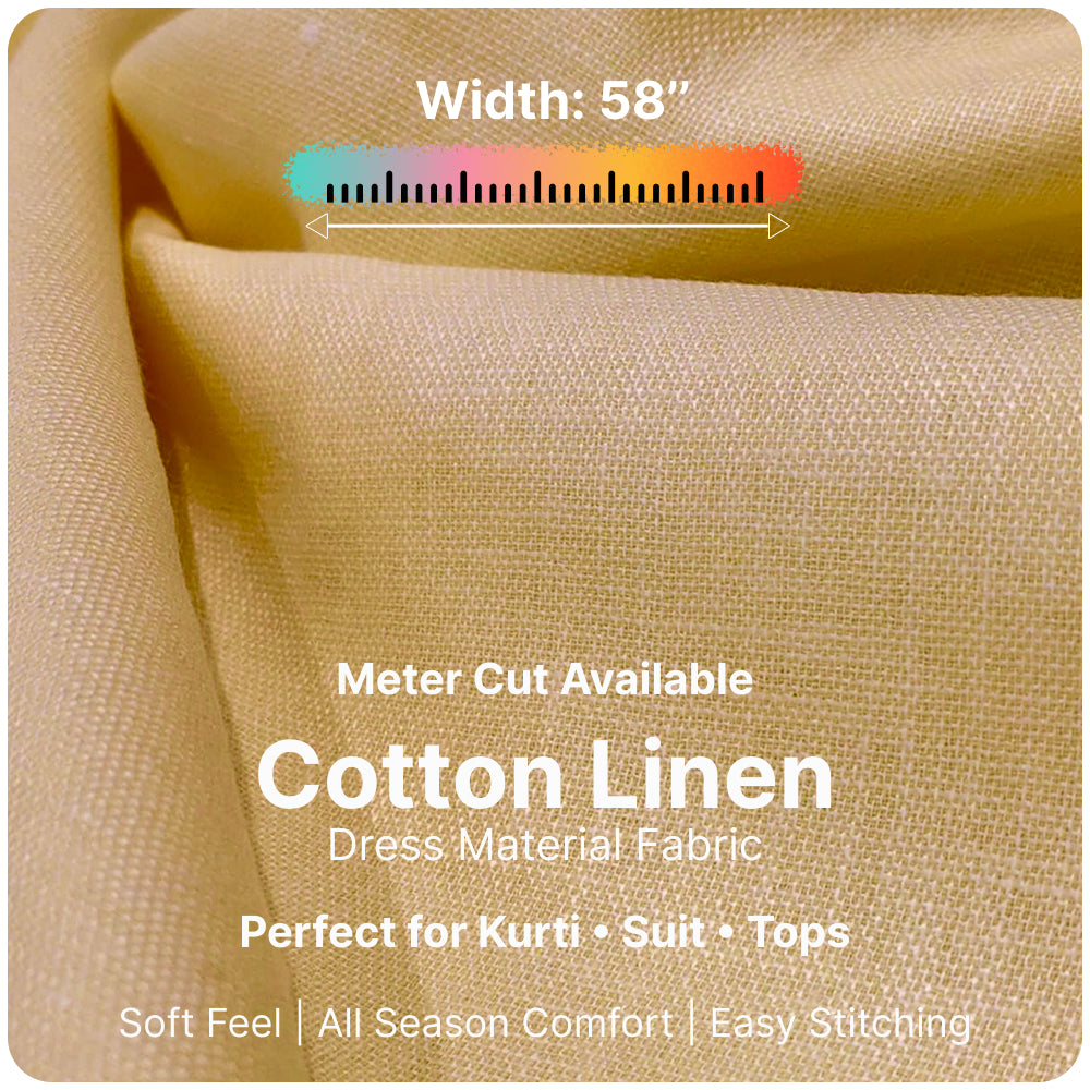 Light Beige Premium Linen Fabric for Kurti, Blouse & Dress Material | Soft Breathable Linen Cloth