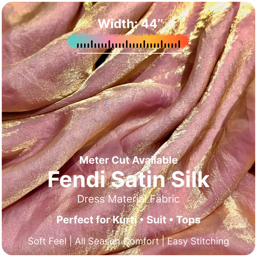 Pastal Baby Pink Fandi Fabric – Soft Lightweight Plain Fabric for Kurti, Gown & Designer Dresses