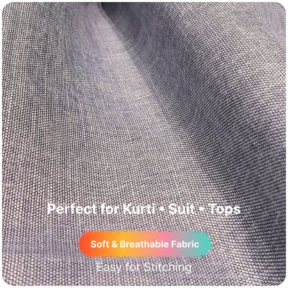 Ash Grey Premium Linen Fabric for Kurti, Blouse & Dress Material | Soft Breathable Linen Cloth