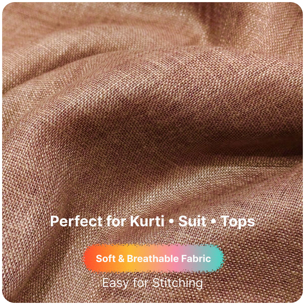 Premium Coffee Brown Linen Fabric for Kurti Shirt and Dress | Soft Breathable Plain Linen Cloth | Boutique Quality Fabric