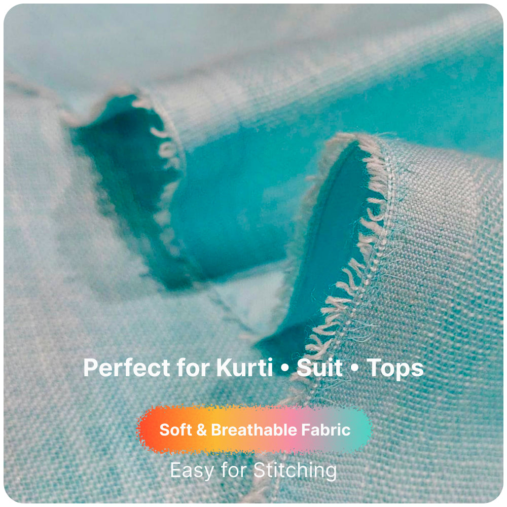 Ice Blue Premium Linen Fabric for Kurti, Blouse & Dress Material | Soft Breathable Linen Cloth