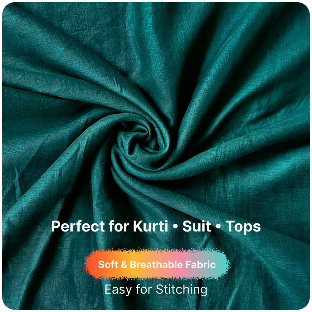 Premium Dark Teal Linen Fabric for Kurti Shirt and Dress | Soft Breathable Plain Linen Cloth | Boutique Quality Fabric