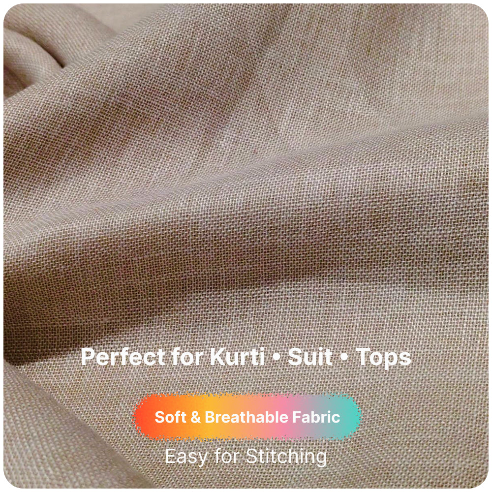 Wheat Beige Premium Linen Fabric for Kurti, Blouse & Dress Material | Soft Breathable Linen Cloth