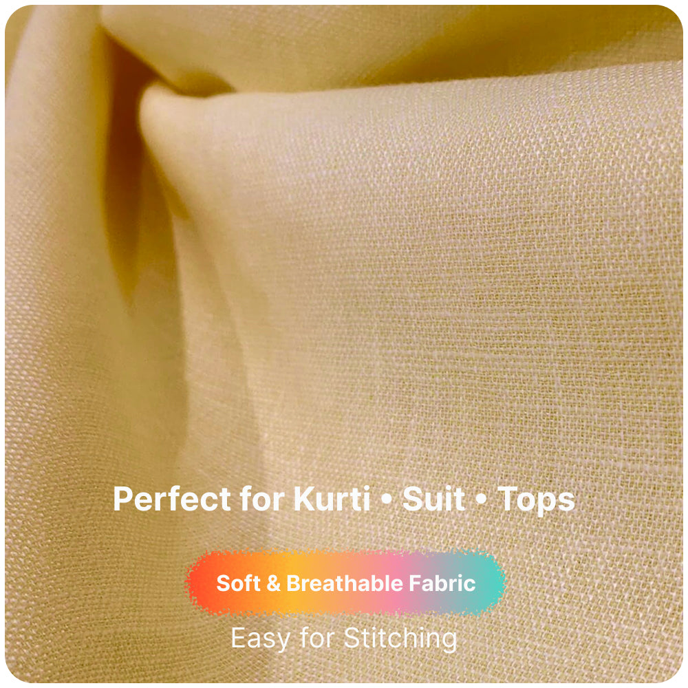 Light Beige Premium Linen Fabric for Kurti, Blouse & Dress Material | Soft Breathable Linen Cloth