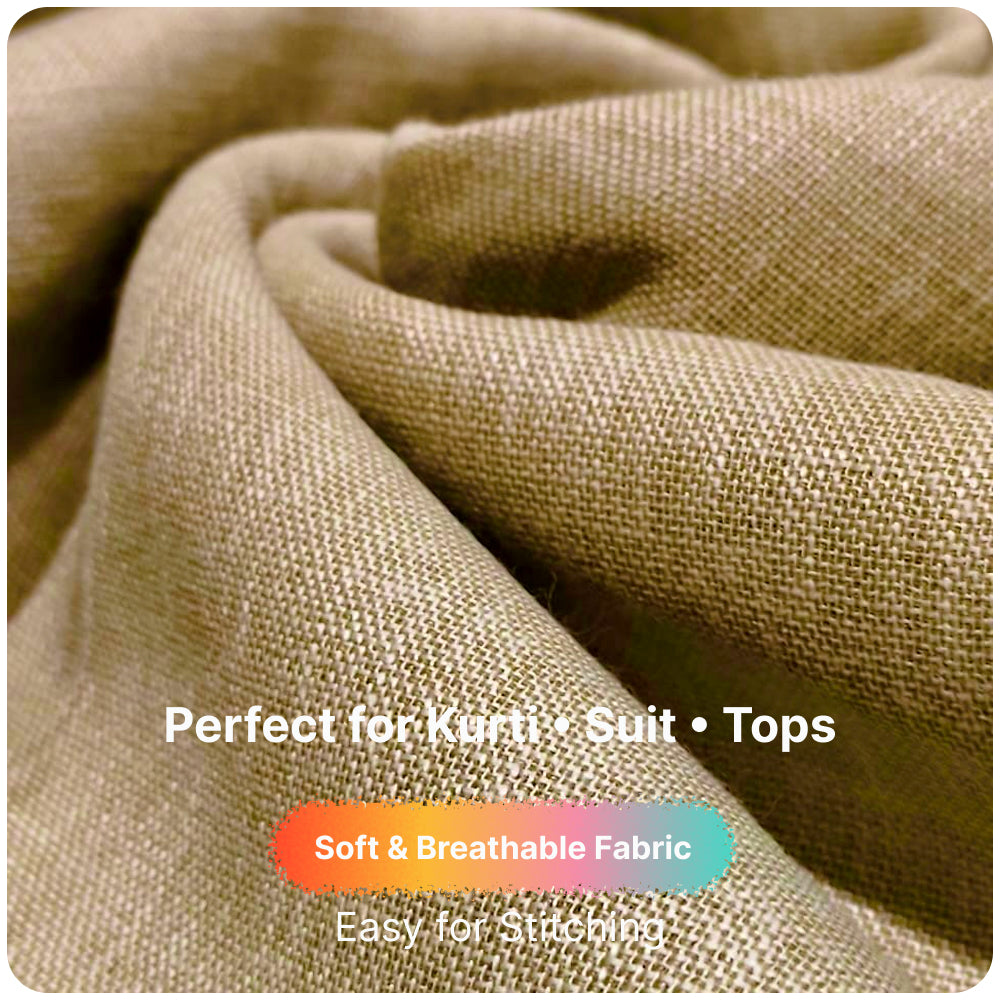 Premium Sage Green Linen Fabric for Kurti Shirt and Dress | Soft Breathable Plain Linen Cloth | Boutique Quality Fabric