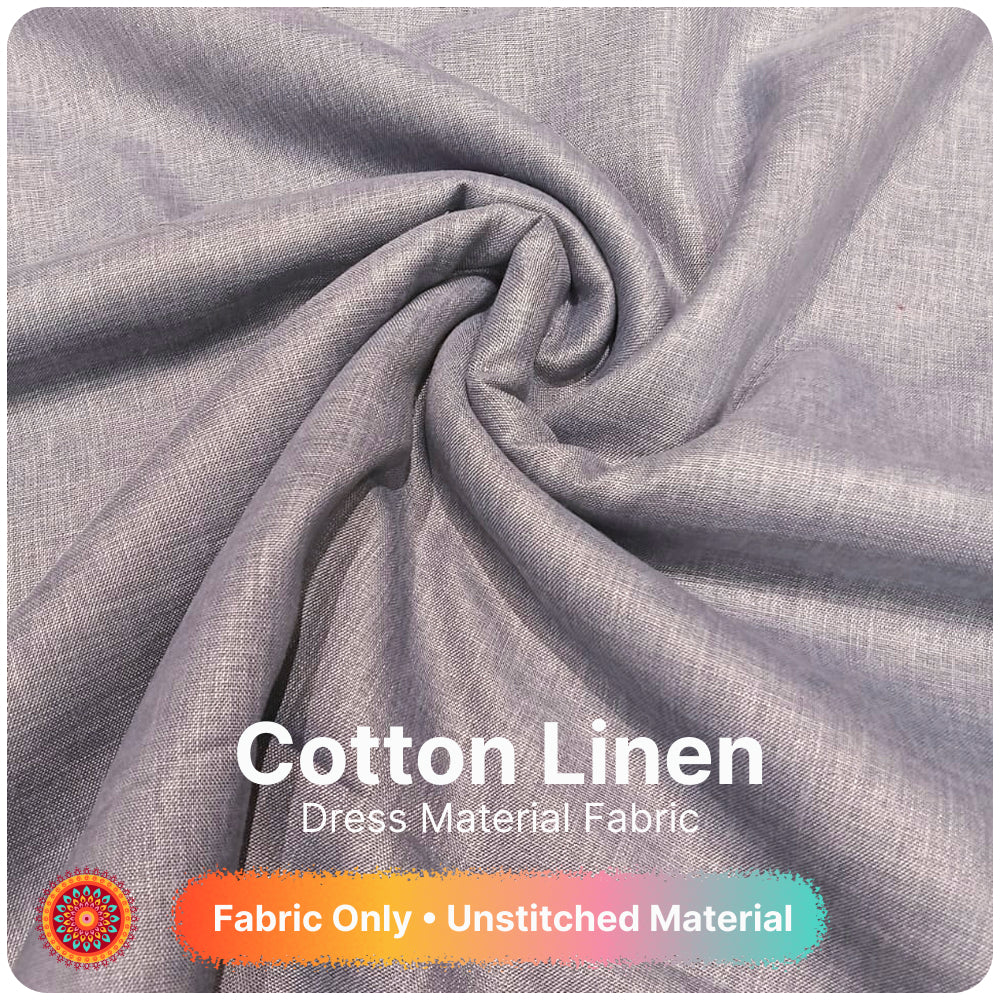 Ash Grey Premium Linen Fabric for Kurti, Blouse & Dress Material | Soft Breathable Linen Cloth