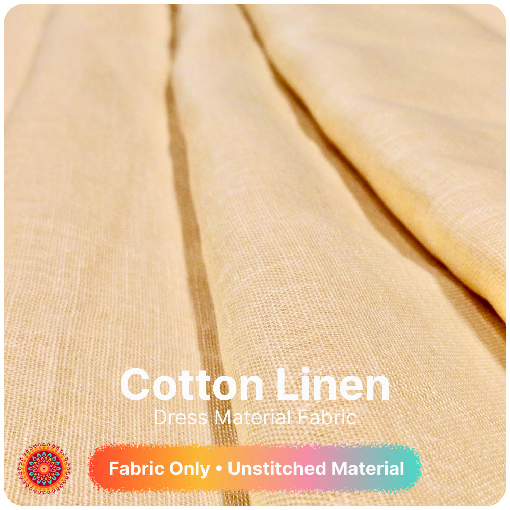 Soft Beige Premium Linen Fabric for Kurti, Blouse & Dress Material | Soft Breathable Linen Cloth