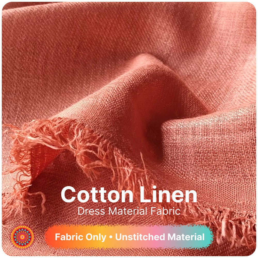 Cinnamon Brown Premium Linen Fabric for Kurti, Blouse & Dress Material | Soft Breathable Linen Cloth