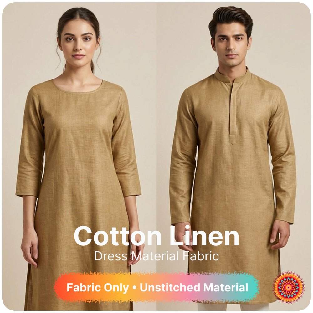 Premium Olive Green Linen Fabric for Kurti Shirt and Dress | Soft Breathable Plain Linen Cloth | Boutique Quality Fabric