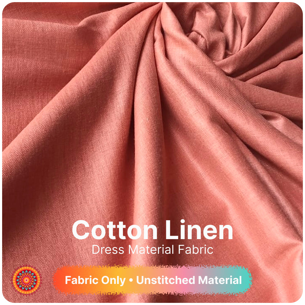 Cinnamon Brown Premium Linen Fabric for Kurti, Blouse & Dress Material | Soft Breathable Linen Cloth