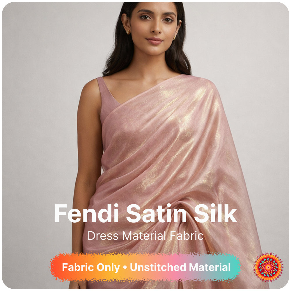 Pastal Baby Pink Fandi Fabric – Soft Lightweight Plain Fabric for Kurti, Gown & Designer Dresses