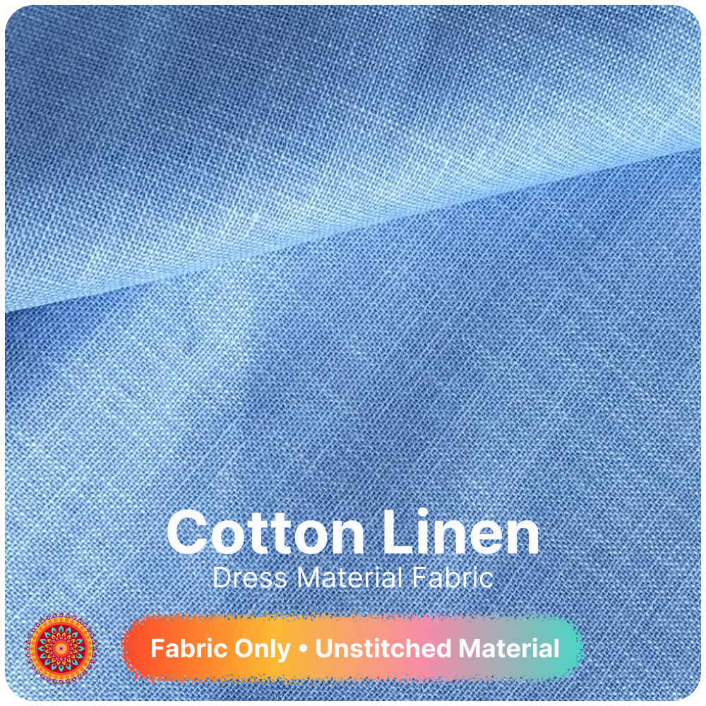Royal Blue Premium Linen Fabric for Kurti, Blouse & Dress Material | Soft Breathable Linen Cloth