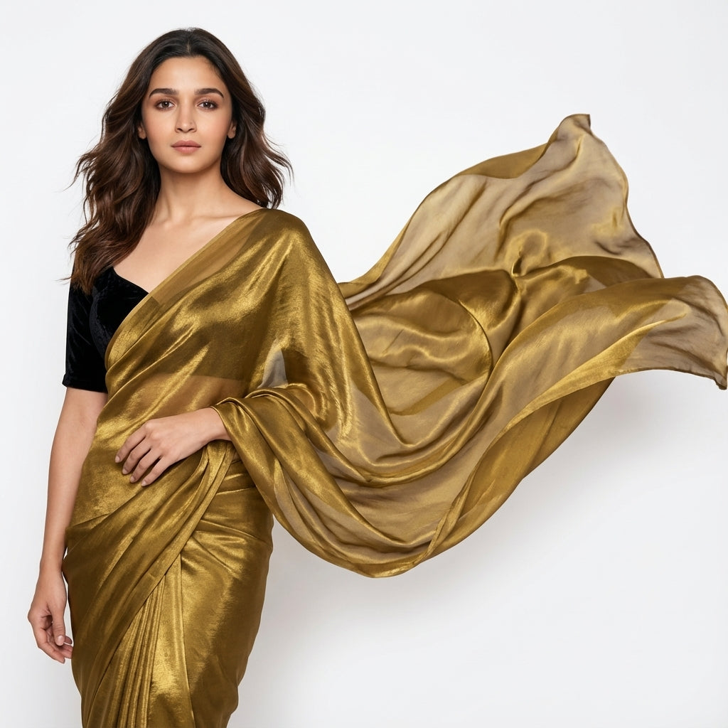 Antique wine fandy saree styled with velvet blouse for vintage ethnic look