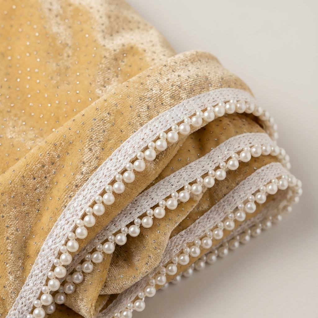Gold Sparkle Velvet Dupatta 2.25 Meter – Premium Soft Velvet Festive Dupatta