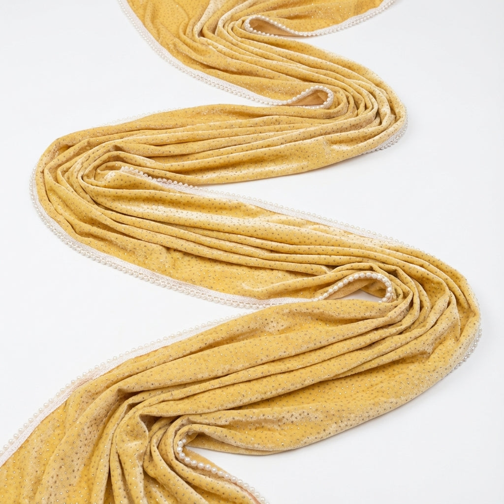 Gold Sparkle Velvet Dupatta 2.25 Meter – Premium Soft Velvet Festive Dupatta