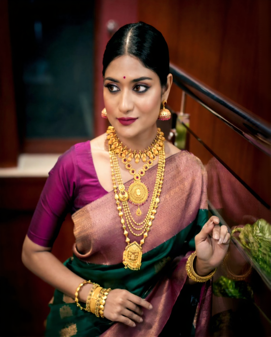 Royal Reverie Banarasi Soft Silk Saree with Golden Zari